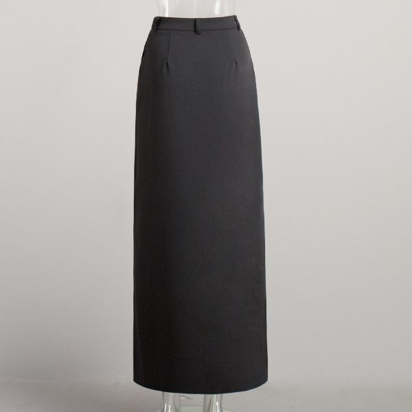 High-Waist A-Line Office Split Skirt - Image 3