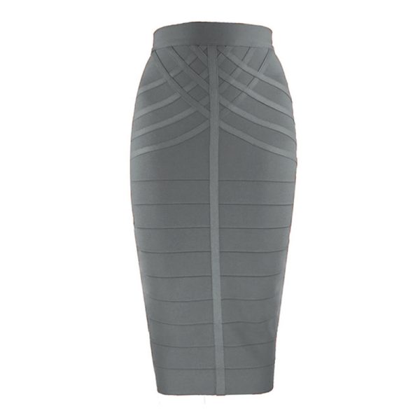 Striped High-Waist Bandage Skirt - Image 3