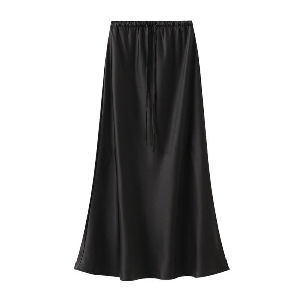 Silky Fishtail Satin Skirt - Image 4