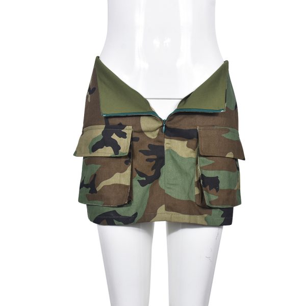 Women's Camouflage Zipper Pocket Skirt - Image 3