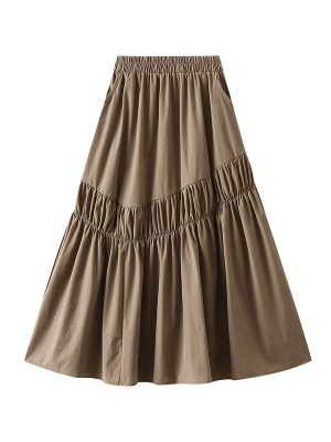 Women’s Asymmetric Pleated Midi Skirt