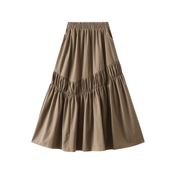 Women's Asymmetric Pleated Midi Skirt