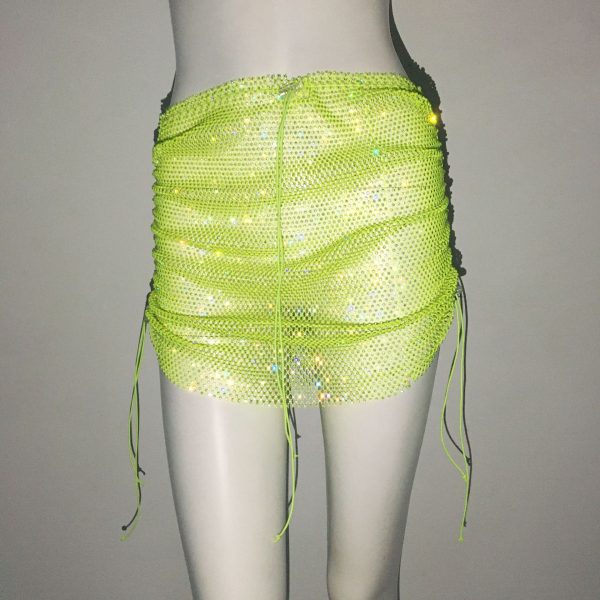 Women's Rhinestone Fishnet Mini Skirt - Image 3