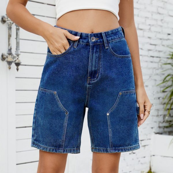 Women's Washed Street Denim Shorts - Image 3