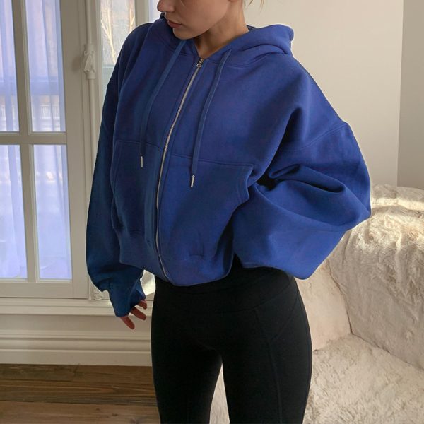 Women's Velvet Zip Hoodie