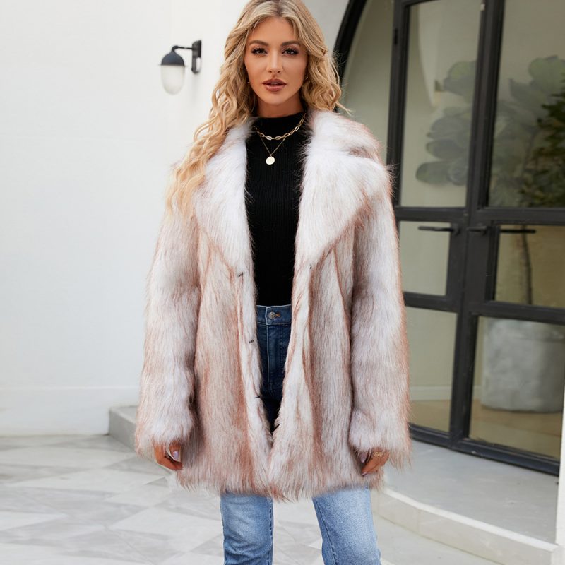 Women's Mid-Length Faux Fur Coat