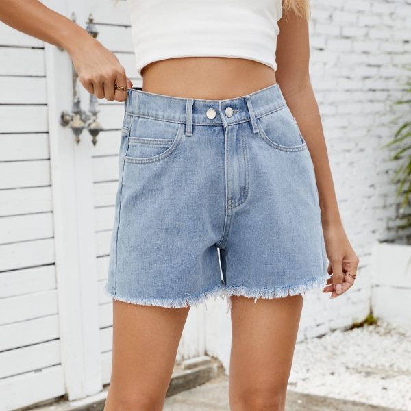 Women's Slimming Washed Denim Shorts - Image 2