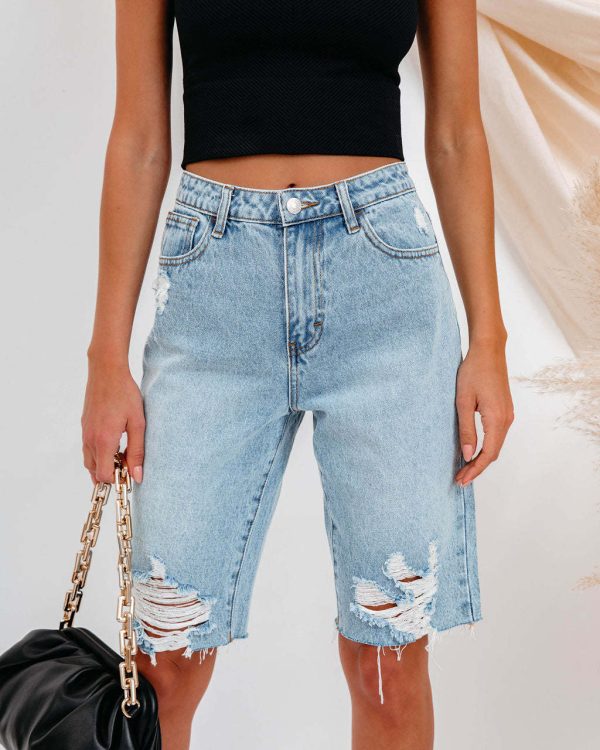 Women's Washed Ripped Straight-Leg Jeans - Image 2