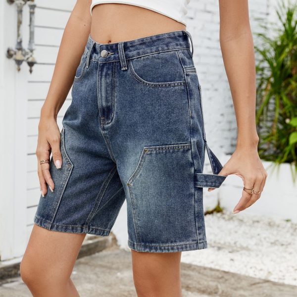 Women's Washed Street Denim Shorts