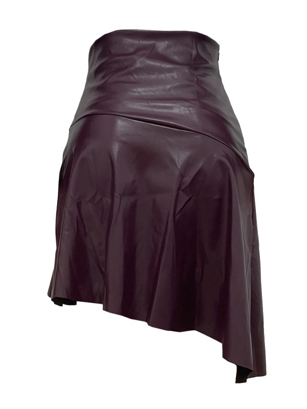 Asymmetric High-Waist Faux Leather Skirt - Image 4