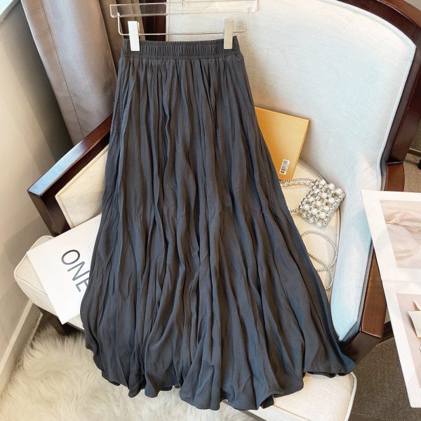 Retro Pleated A-Line Skirt