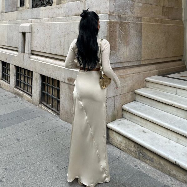 Elegant Asymmetric Drape Maxi Dress - Image 2