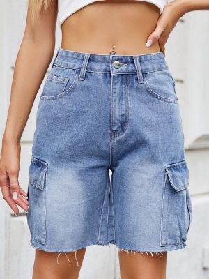 Women’s Workwear Five-Pocket Denim Shorts