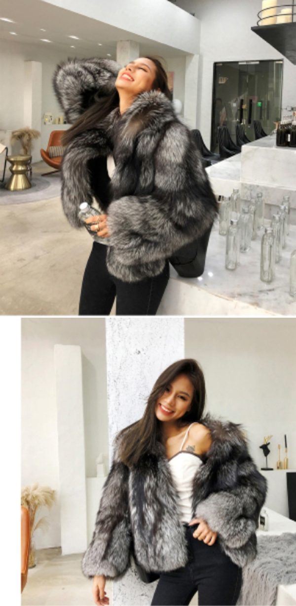 Women's Short Faux Fur Coat - Image 4