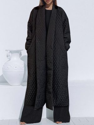 Women’s Plus Size Quilted Polo Coat