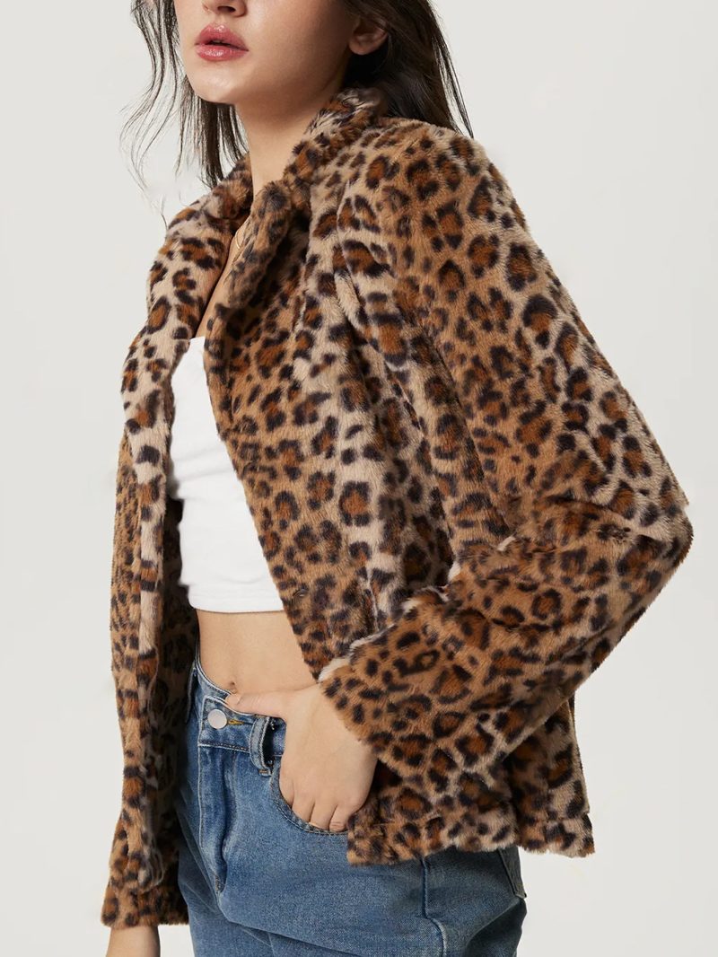 Women's Leopard Print Buckle Coat - Image 3