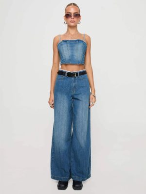 Retro High-Waist Wide-Leg Jeans