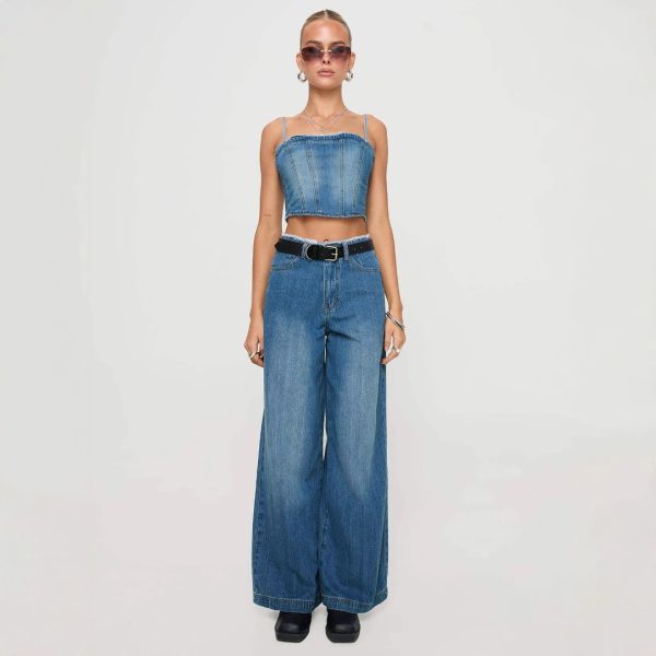 Retro High-Waist Wide-Leg Jeans