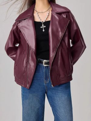 Women’s Loose Fit Leather Jacket