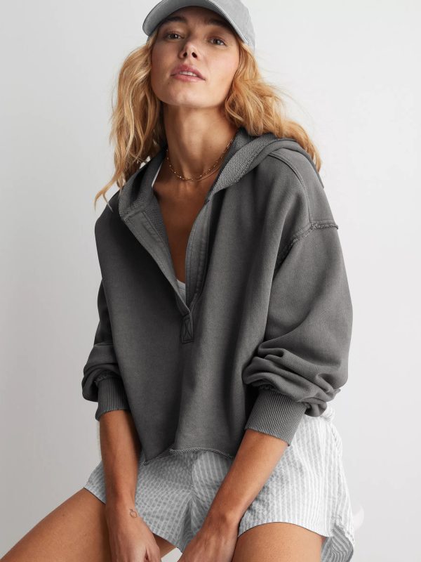 Women's V-neck Hooded Sweatshirt - Image 4