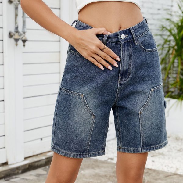 Women's Washed Street Denim Shorts - Image 2