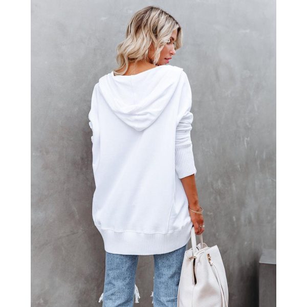 V-neck Batwing Sleeve Hoodie - Image 2