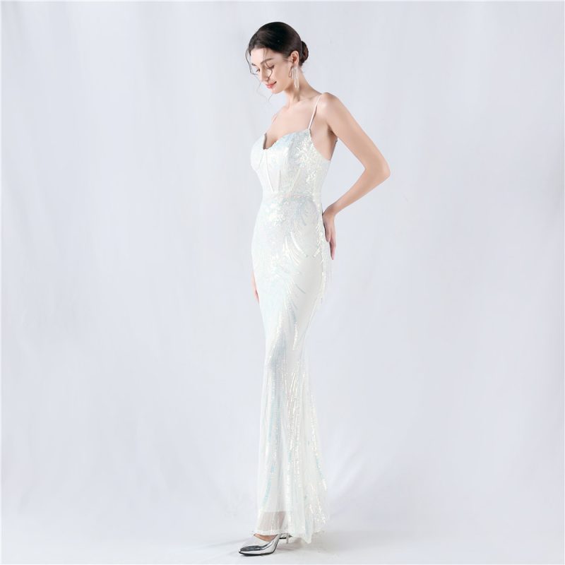 Corset Sequin Floral Evening Gown - Image 2