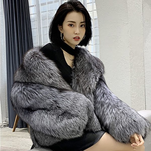 Women's Short Faux Fur Jacket - Image 3