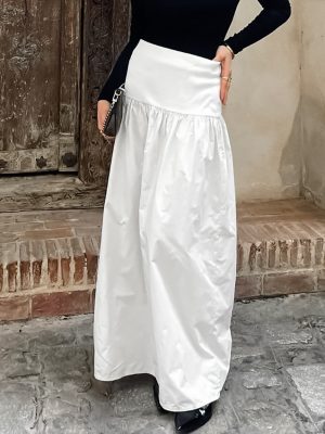 Women’s Elegant High Waist Cotton Skirt