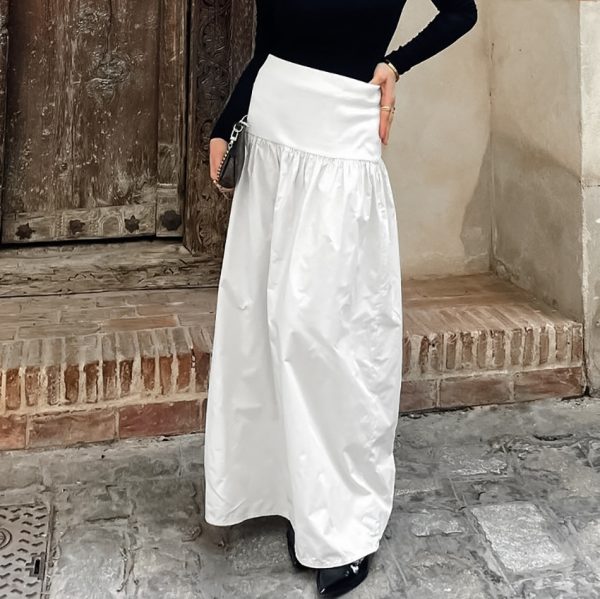 Women's Elegant High Waist Cotton Skirt