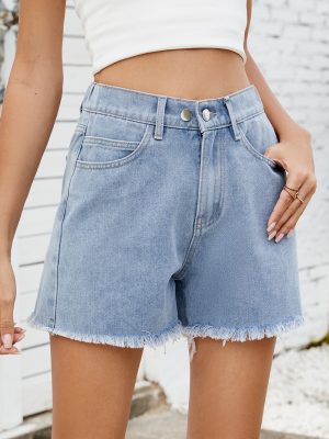 Women’s Slimming Washed Denim Shorts