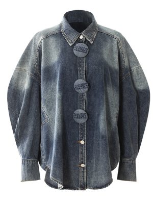 Women’s Oversized Denim Cocoon Coat