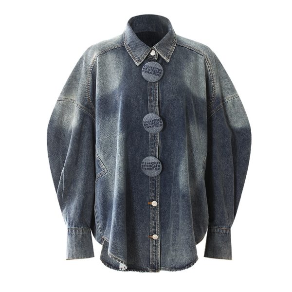 Women's Oversized Denim Cocoon Coat