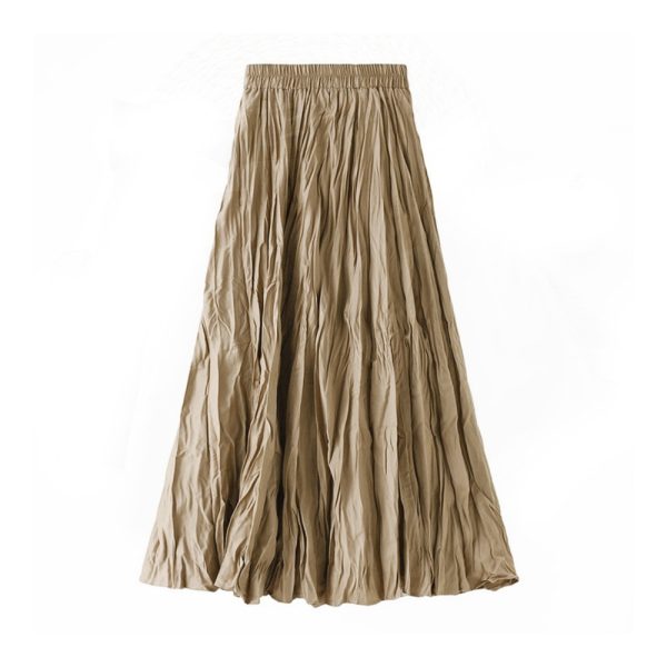 Retro Pleated A-Line Skirt - Image 3