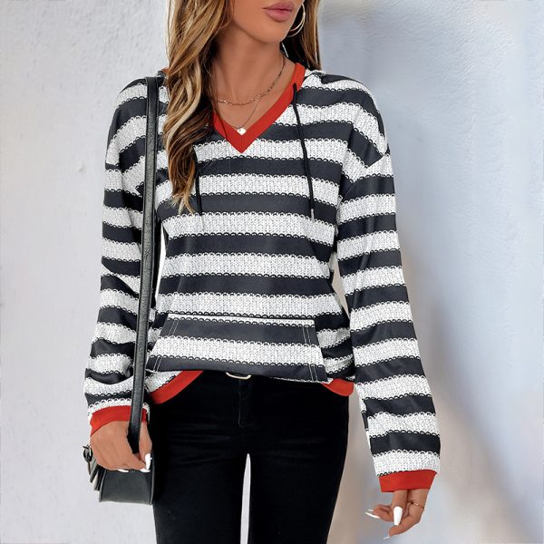 Women's Contrast Striped Hoodie