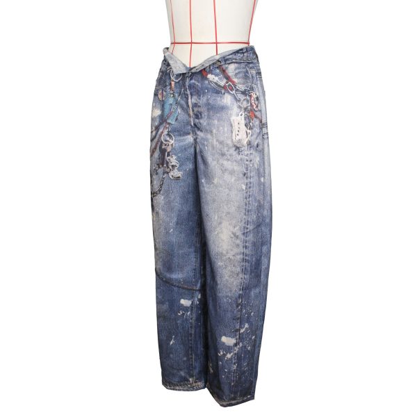 3D Print Chain Wide-Leg Jeans - Image 3