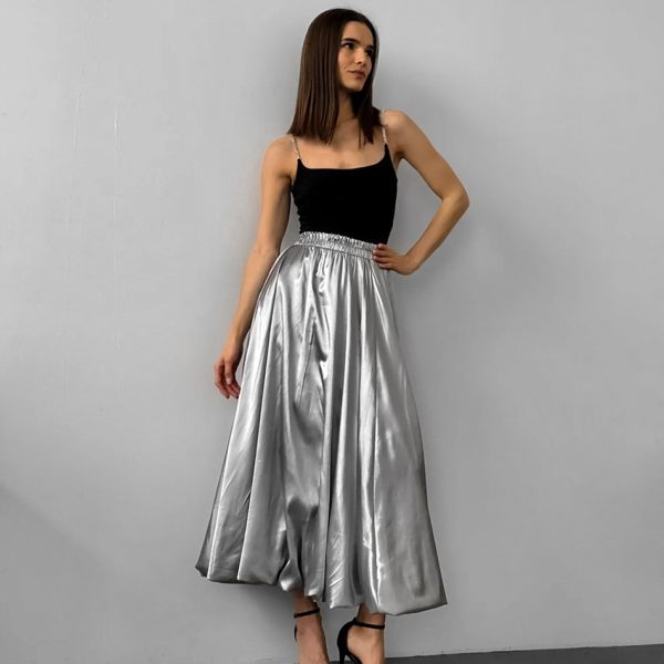 French High Waist Balloon Skirt - Image 2