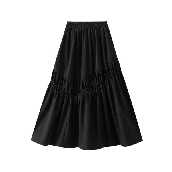 Women's Asymmetric Pleated Midi Skirt - Image 3