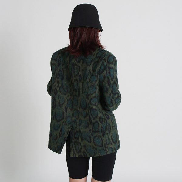 Women's Leopard Print Polo Blazer - Image 2