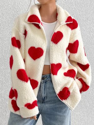 Women’s Velvet Heart Print Cardigan