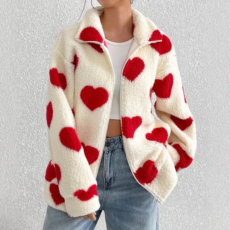 Women's Velvet Heart Print Cardigan
