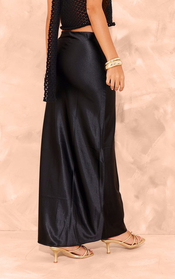 Elegant High Waist Satin Skirt - Image 2