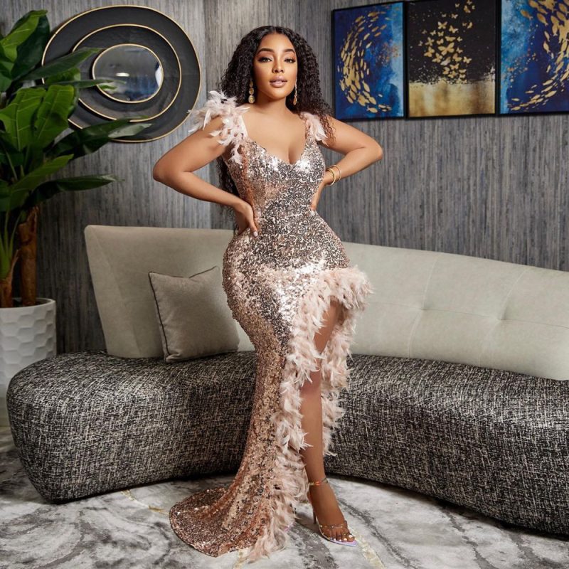 Sexy Feather Sequin Dress