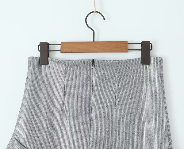 Metallic Irregular Asymmetric Skirt - Image 3