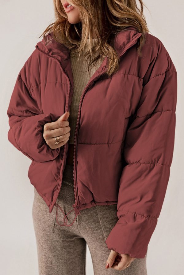 Solid Color Winter Puffer Jacket - Image 3