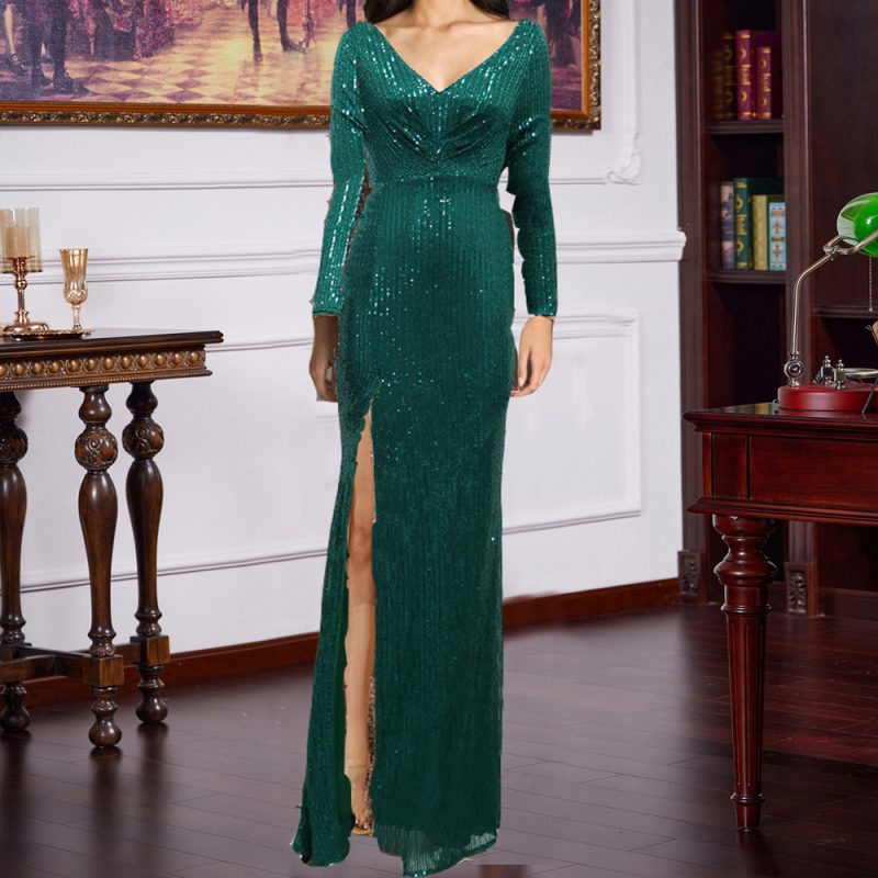 Elegant Multicolor Sequin Gown - Image 4