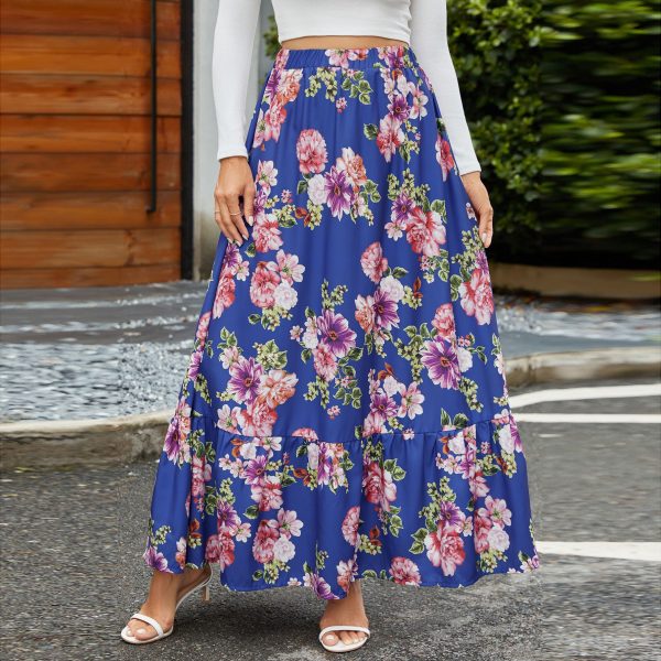 Retro Floral Ruffle Skirt