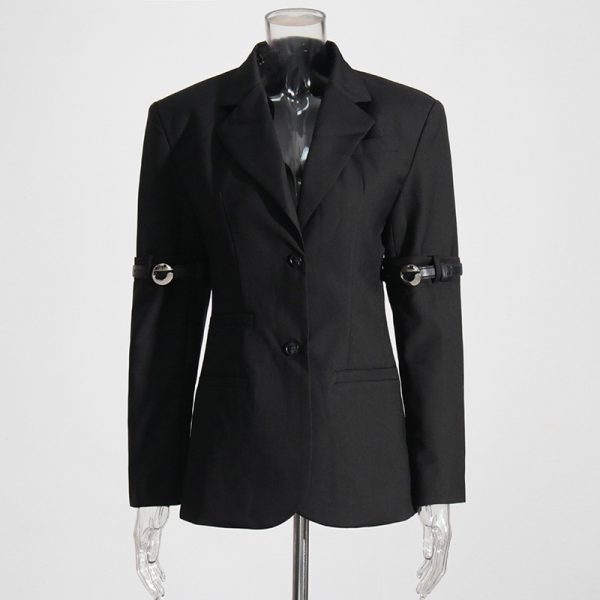 Women's Slim Fit Stitching Blazer - Image 2