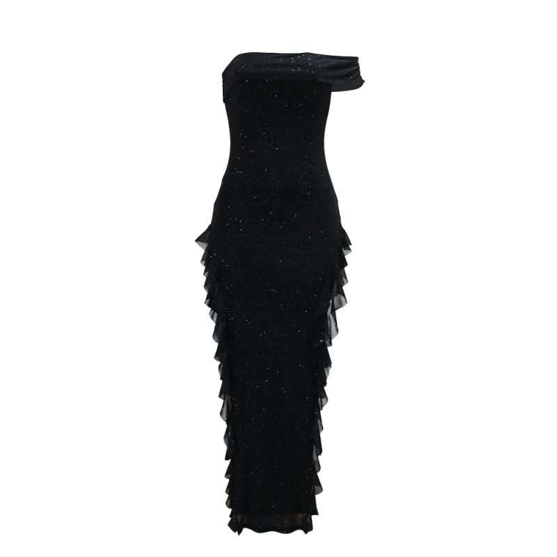 Off-Shoulder Slit Maxi Dress - Image 3