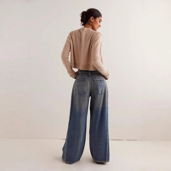 Washed Wide-Leg Loose Jeans - Image 3